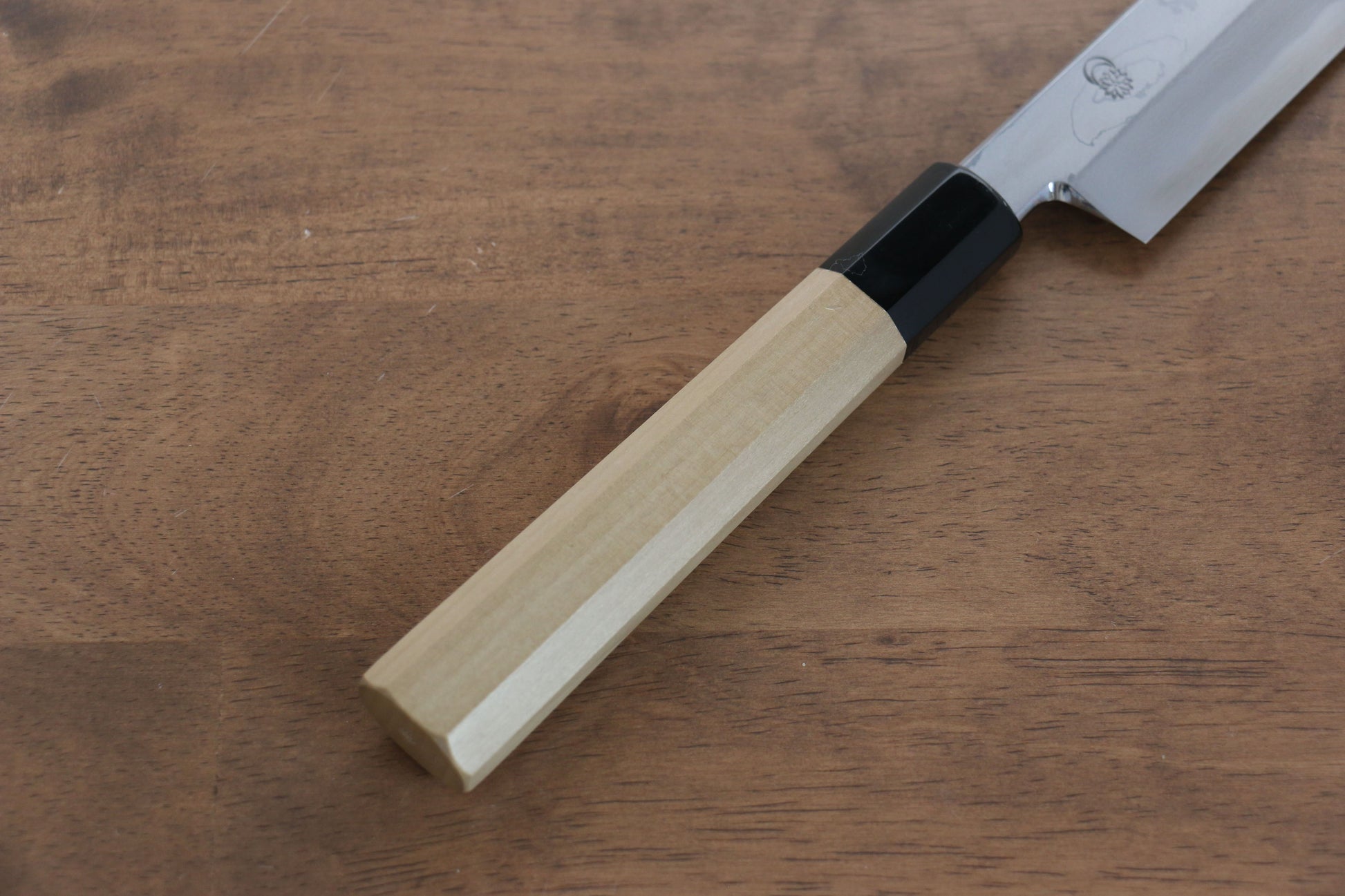 菊月 青一鋼 ダマスカス 柳刃包丁  300mm 朴柄 - 清助刃物