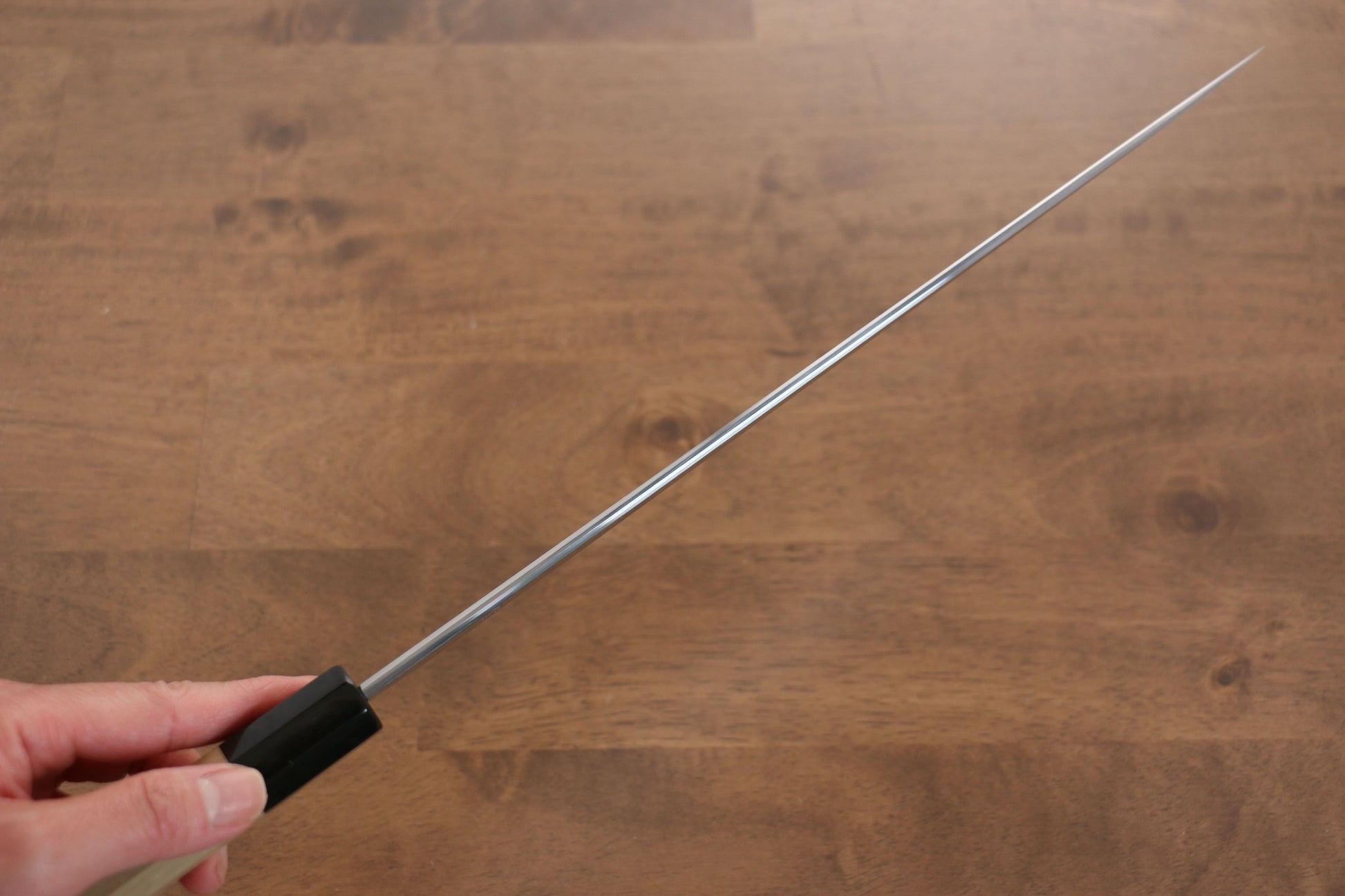 菊月 青一鋼 ダマスカス 柳刃包丁  300mm 朴柄 - 清助刃物