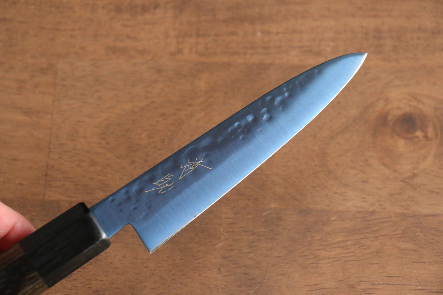 清助 SK-85鋼 イオンプレーティング 鎚目 ペティーナイフ 120mm グレー合板柄 - 清助刃物