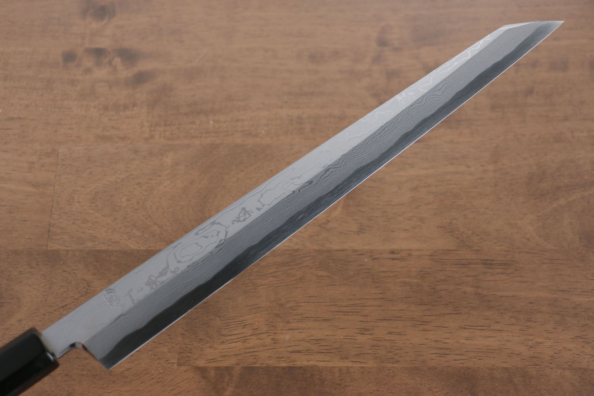 菊月 青一鋼 ダマスカス 切付柳刃包丁  300mm 朴柄 - 清助刃物