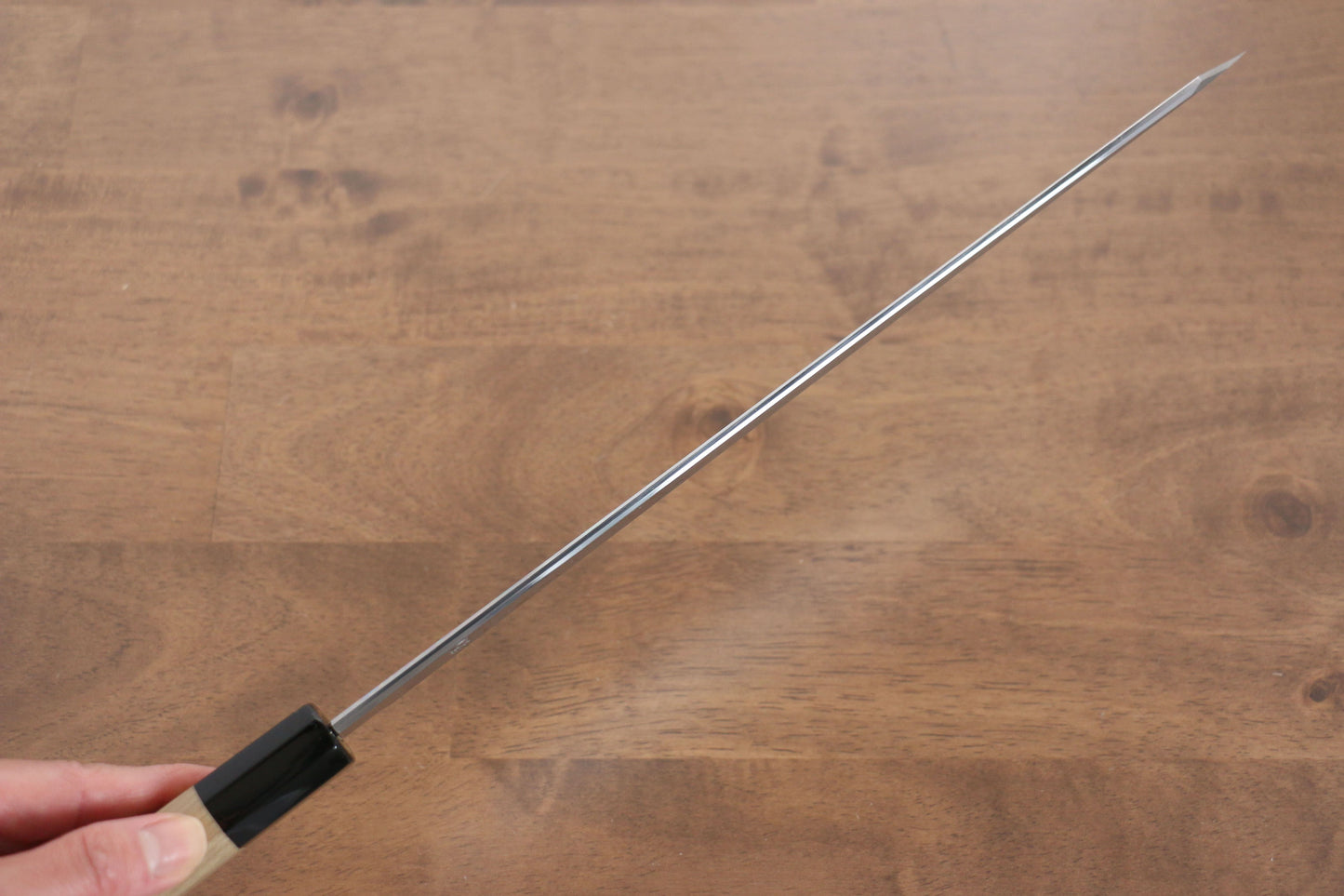 菊月 青一鋼 ダマスカス 切付柳刃包丁  300mm 朴柄 - 清助刃物