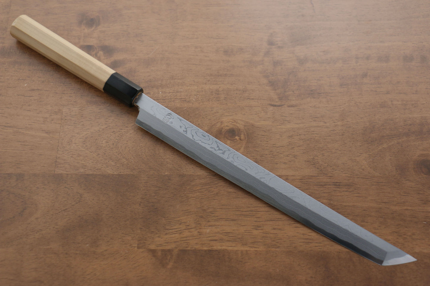 菊月 青一鋼 ダマスカス 先丸蛸引包丁 270mm 朴柄 - 清助刃物