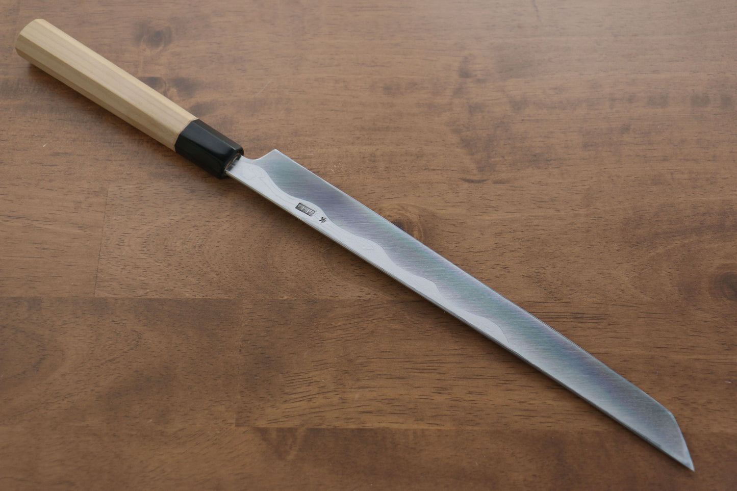 菊月 青一鋼 ダマスカス 先丸蛸引包丁 270mm 朴柄 - 清助刃物