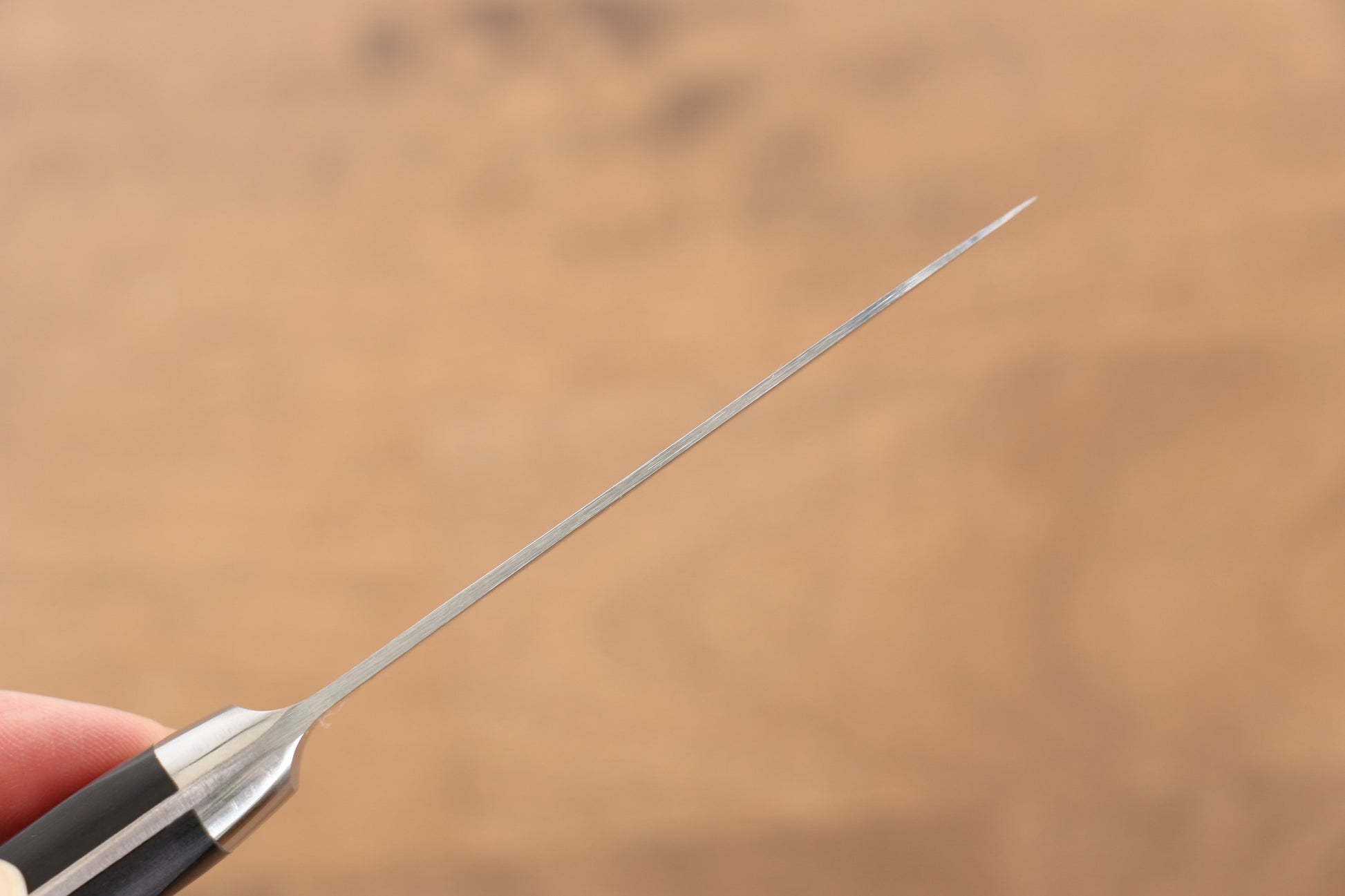 清助 鏡 AUS10 鏡面仕上げ ダマスカス ペティーナイフ  80mm 黒合板柄 - 清助刃物