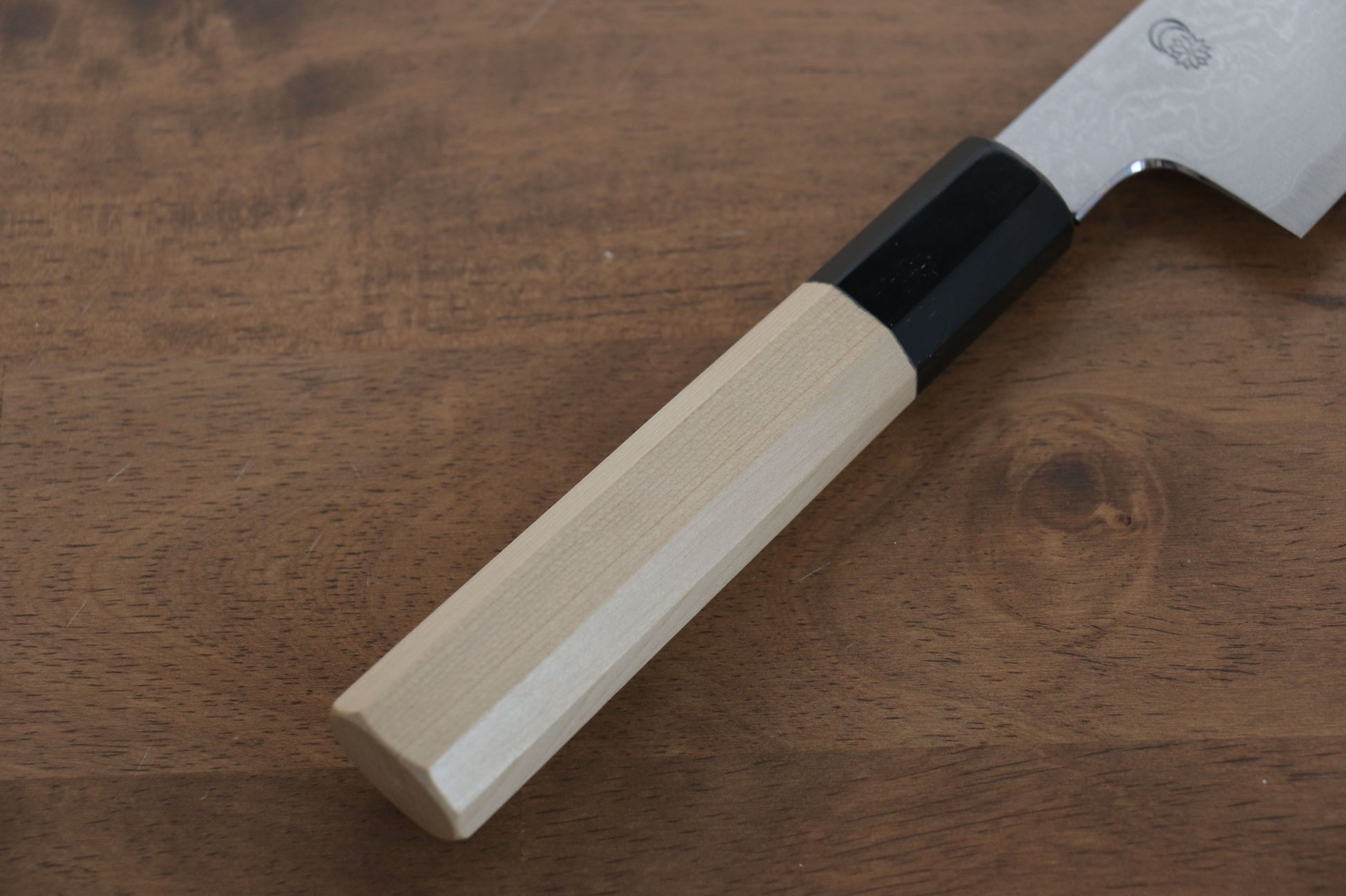 菊月 青一鋼 ダマスカス 切付牛刀包丁  210mm 朴柄 - 清助刃物