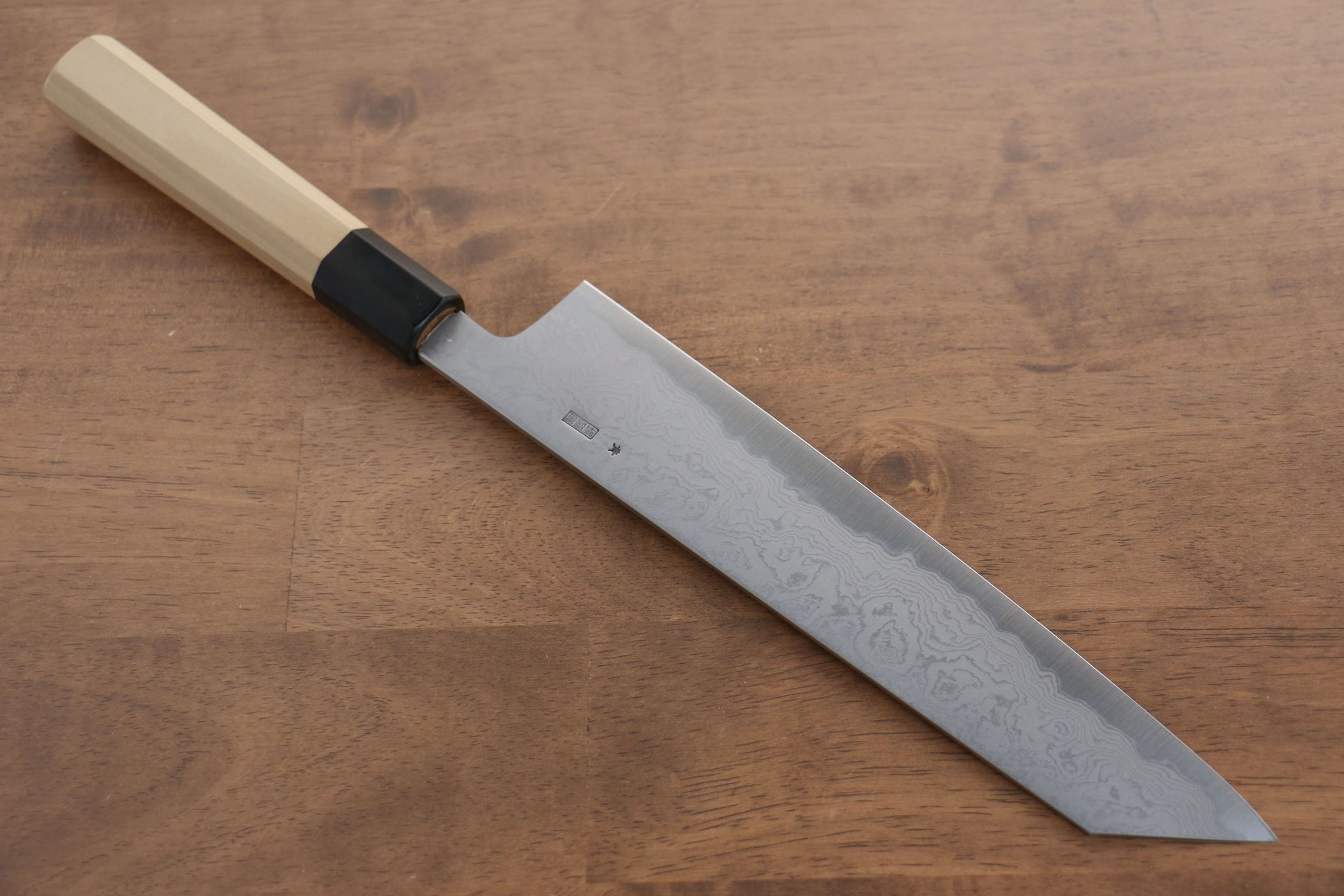 菊月 青一鋼 ダマスカス 切付牛刀包丁  240mm 朴柄 - 清助刃物