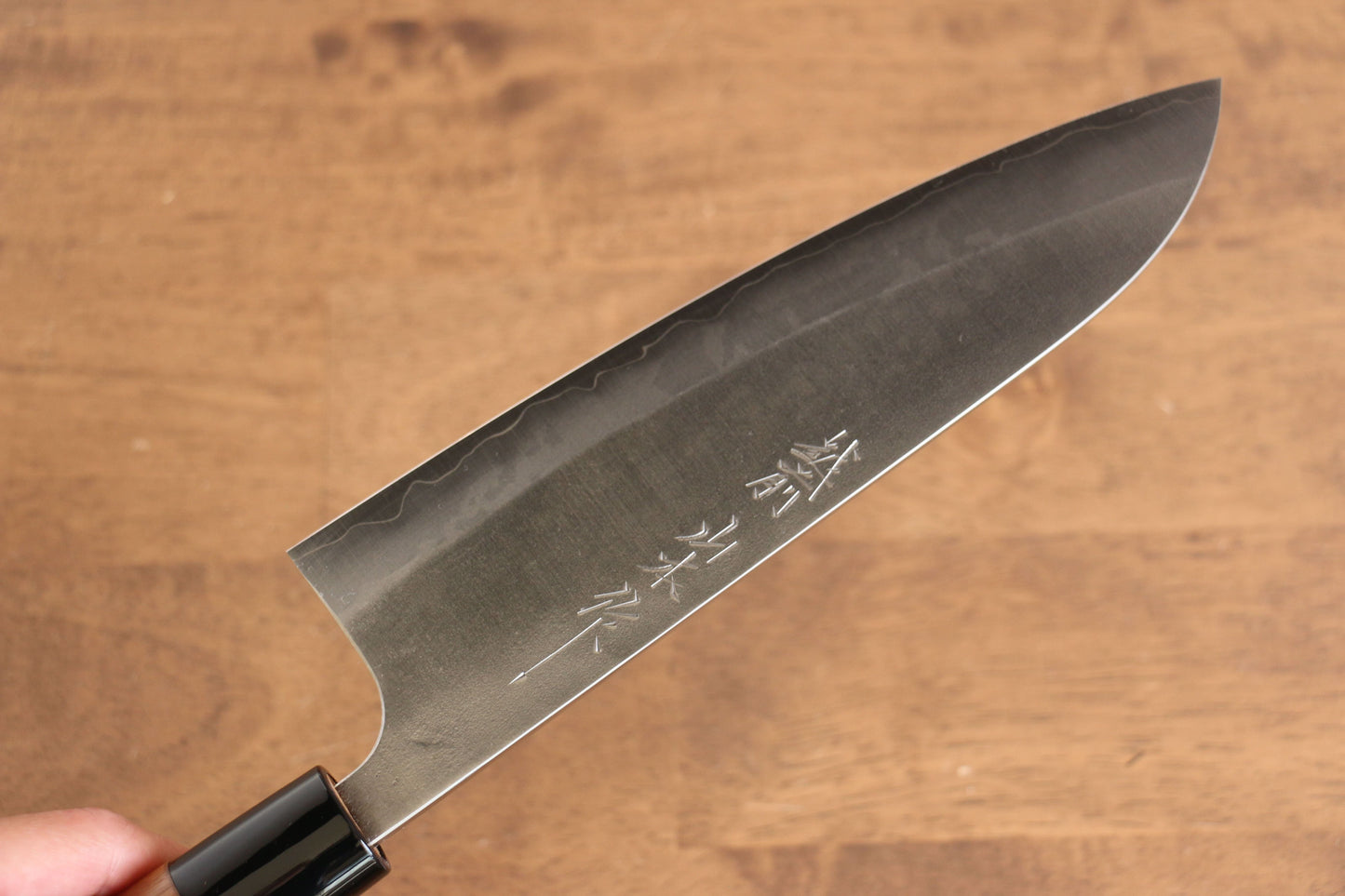 山本 直 銀三鋼 梨地 三徳包丁 180mm ウォルナット柄 - 清助刃物