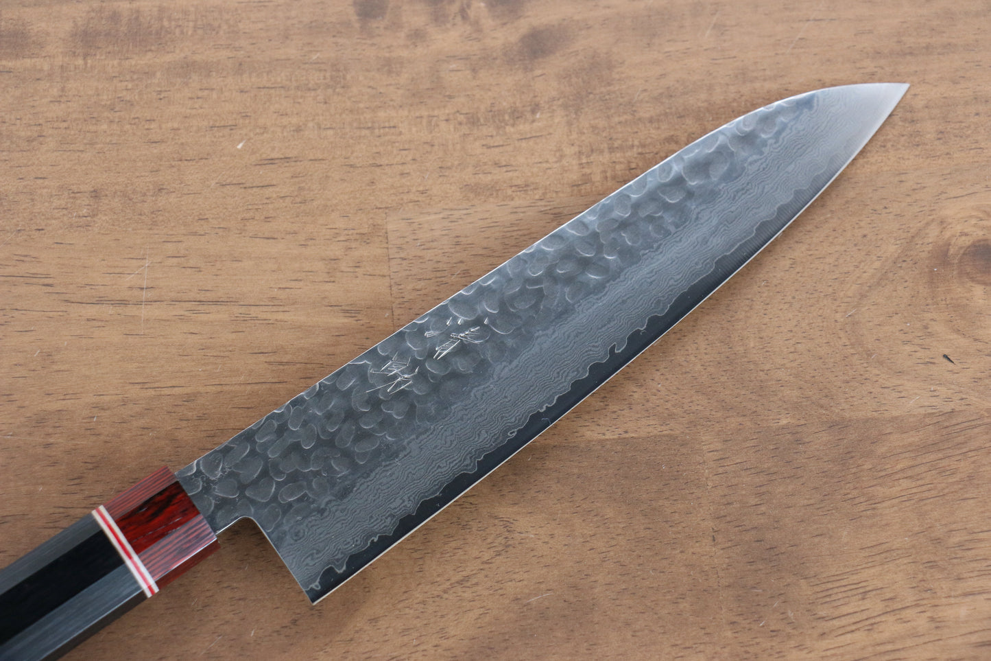 清助 V金10号 ダマスカス 牛刀包丁 210mm 黒合板柄 - 清助刃物