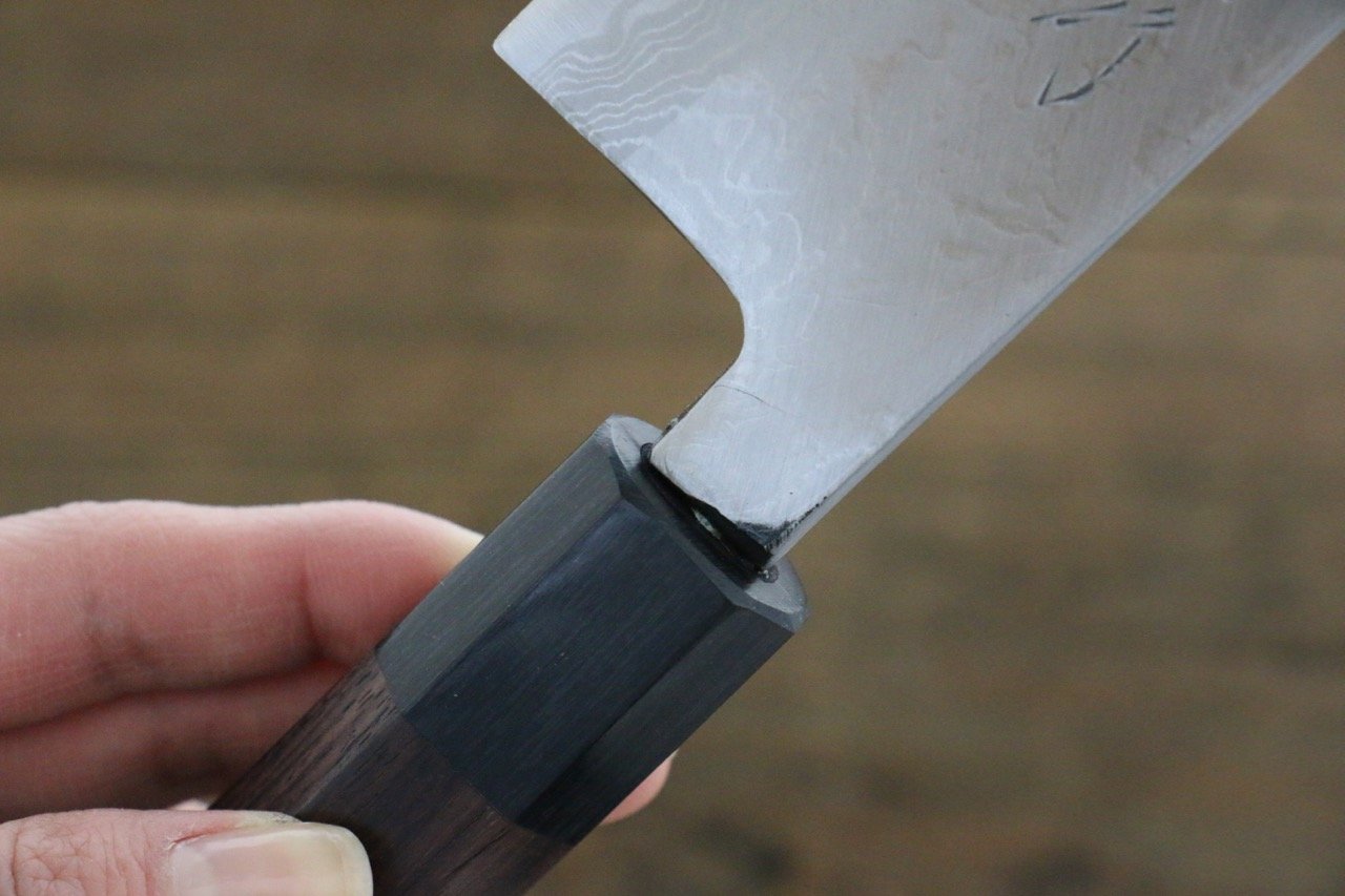 岩井 貴行 青ニ鋼 ダマスカス 三徳包丁 170mm 紫檀柄 - 清助刃物