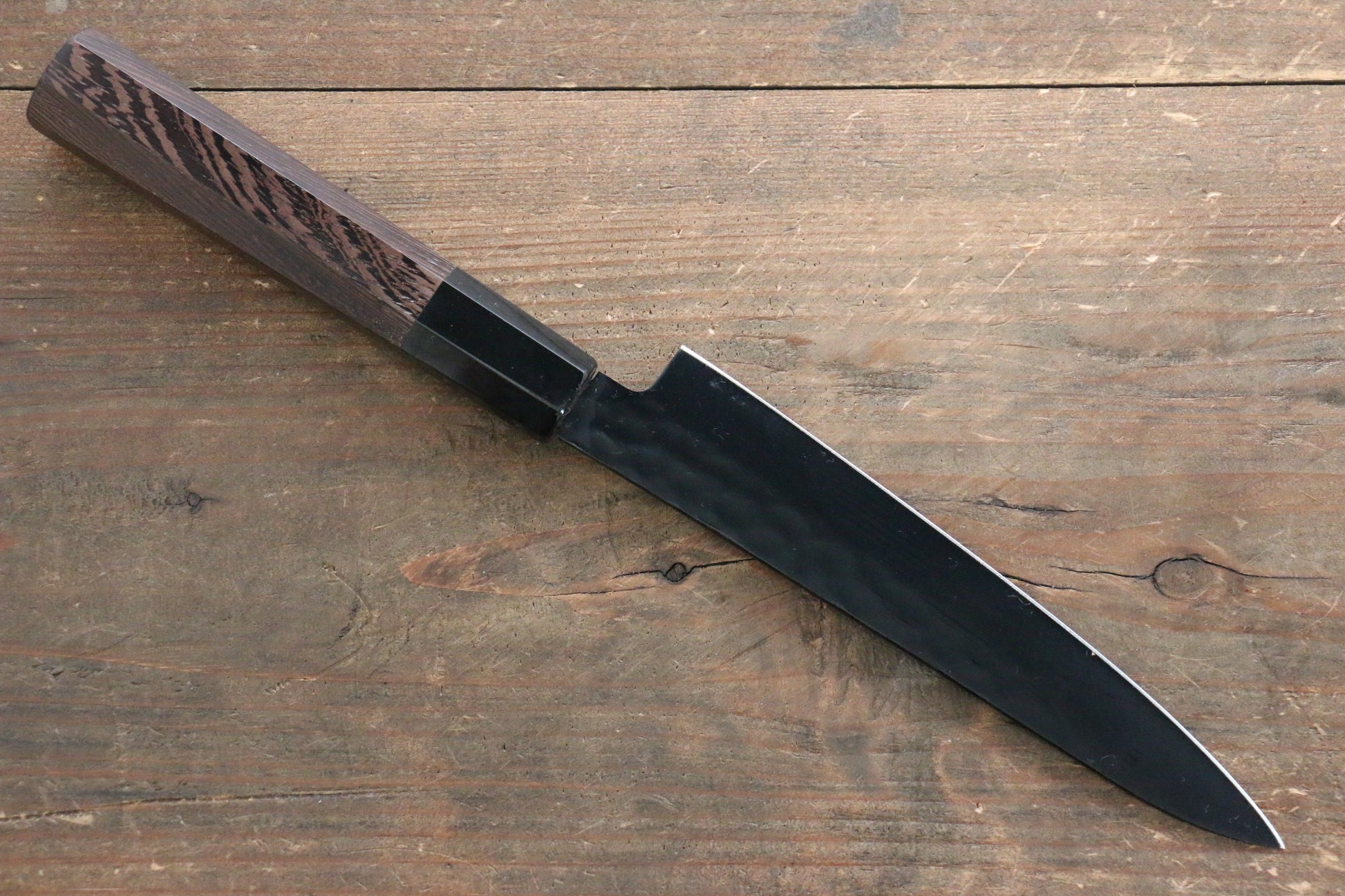 堺 孝行 黒影 V金10号 鎚目テフロン加工 牛刀, 三徳, ペティ 150mm ウェンジ柄 セット - 清助刃物