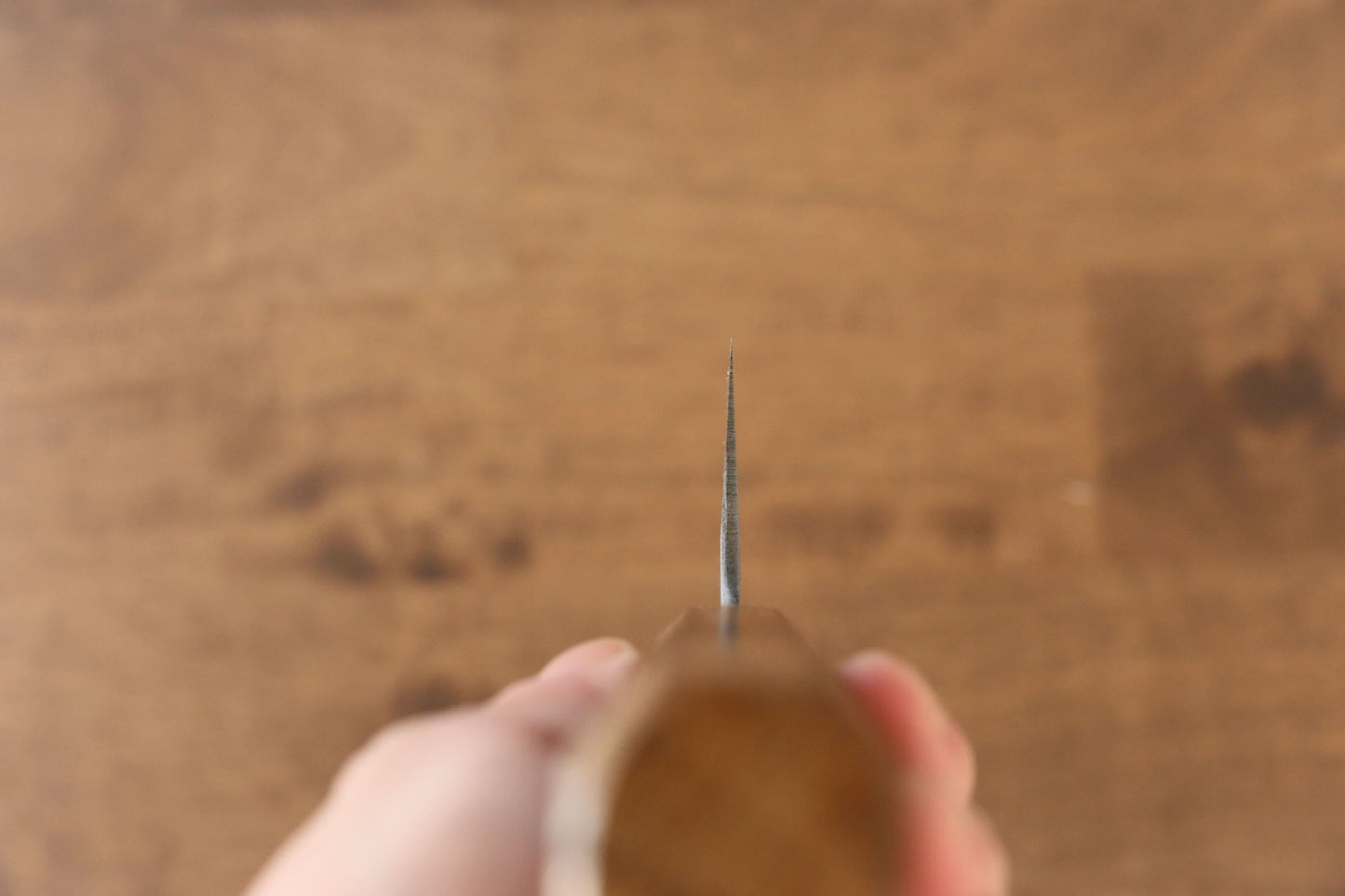 清助 白ニ鋼 牛刀包丁 240mm 樫焼目八角柄 - 清助刃物