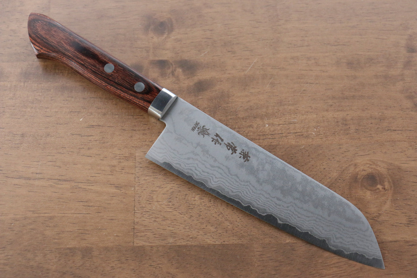兼常 V金1号 17層ダマスカス 三徳包丁 165mm マホガニー柄 - 清助刃物