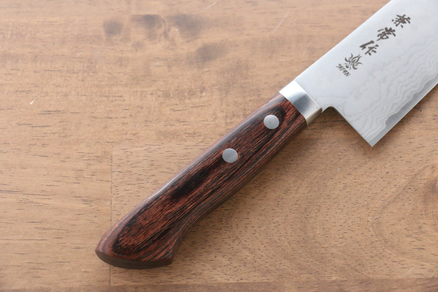 兼常 V金1号 17層ダマスカス 三徳包丁 165mm マホガニー柄 - 清助刃物
