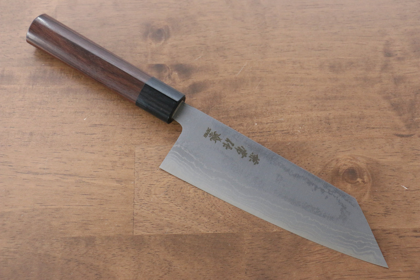 兼常 青ニ鋼 ダマスカス 切付包丁 170mm 紫檀柄 - 清助刃物