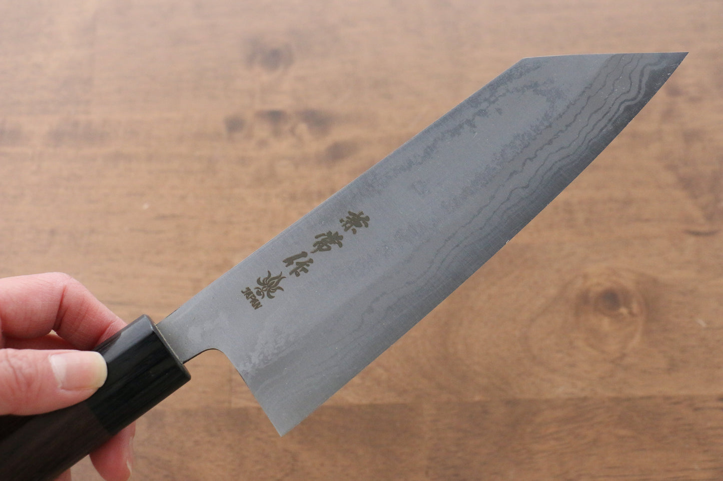 兼常 青ニ鋼 ダマスカス 切付包丁 170mm 紫檀柄 - 清助刃物