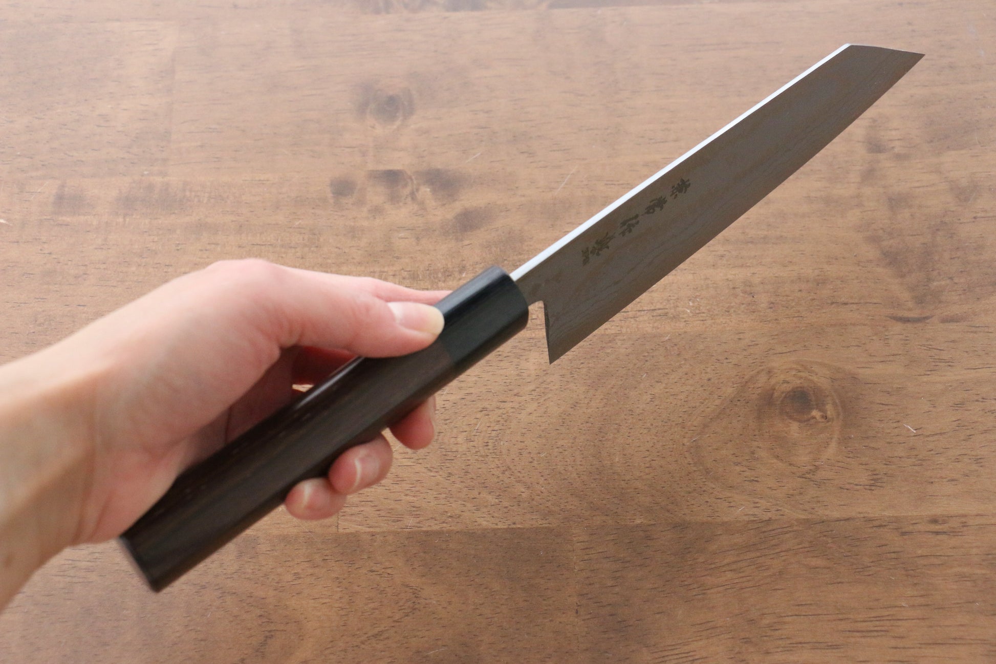 兼常 青ニ鋼 ダマスカス 切付包丁  170mm 紫檀柄 - 清助刃物