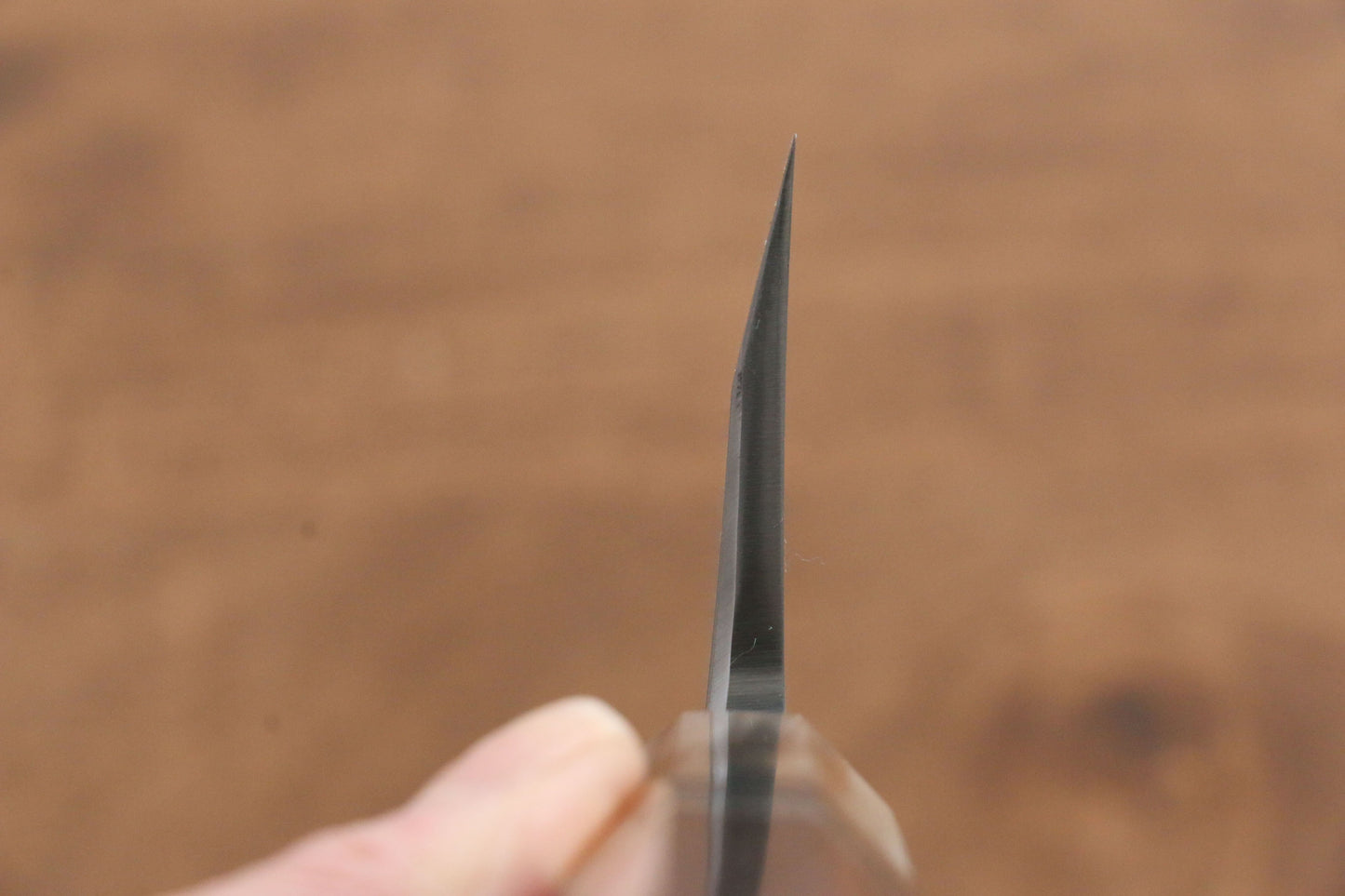 實光 至光 白鋼 切付出刃包丁 150mm 両側リング付き黒檀柄 - 清助刃物