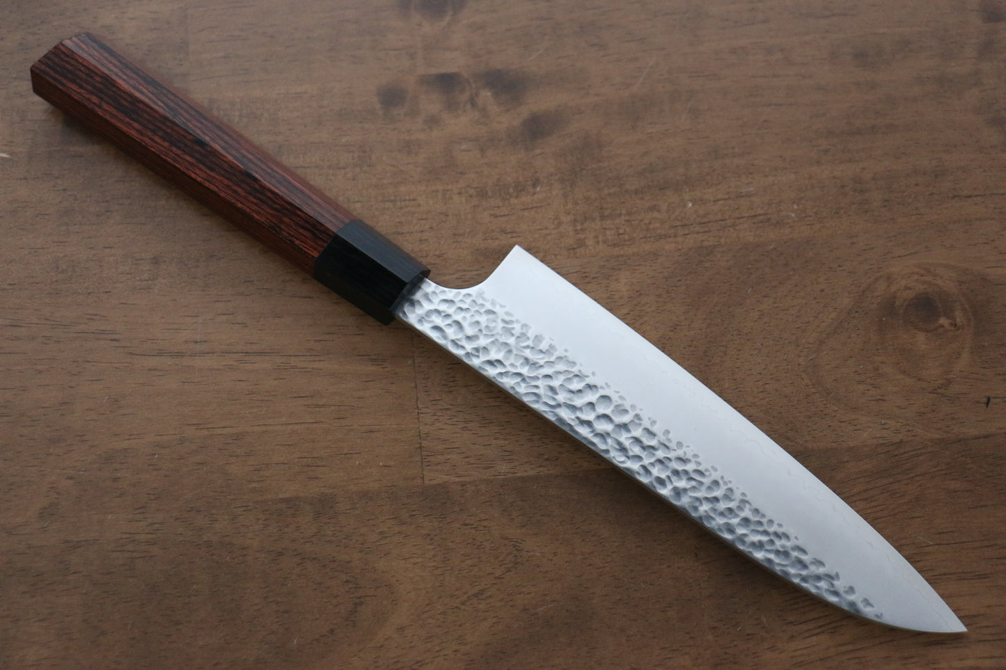 関 兼次 ヘプタゴンウッド V金10号 鎚目 三徳包丁 170mm 合板 (七角形)柄 - 清助刃物