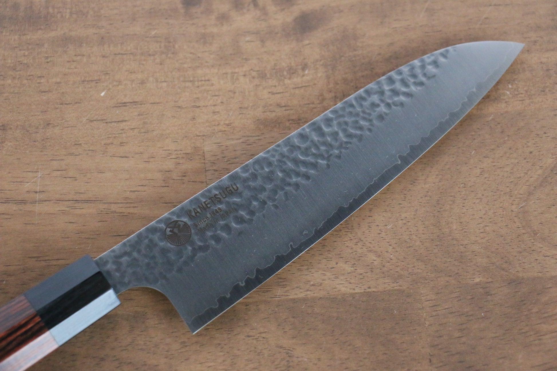 関 兼次 ヘプタゴンウッド V金10号 鎚目 三徳包丁  170mm 合板 (七角形)柄 - 清助刃物