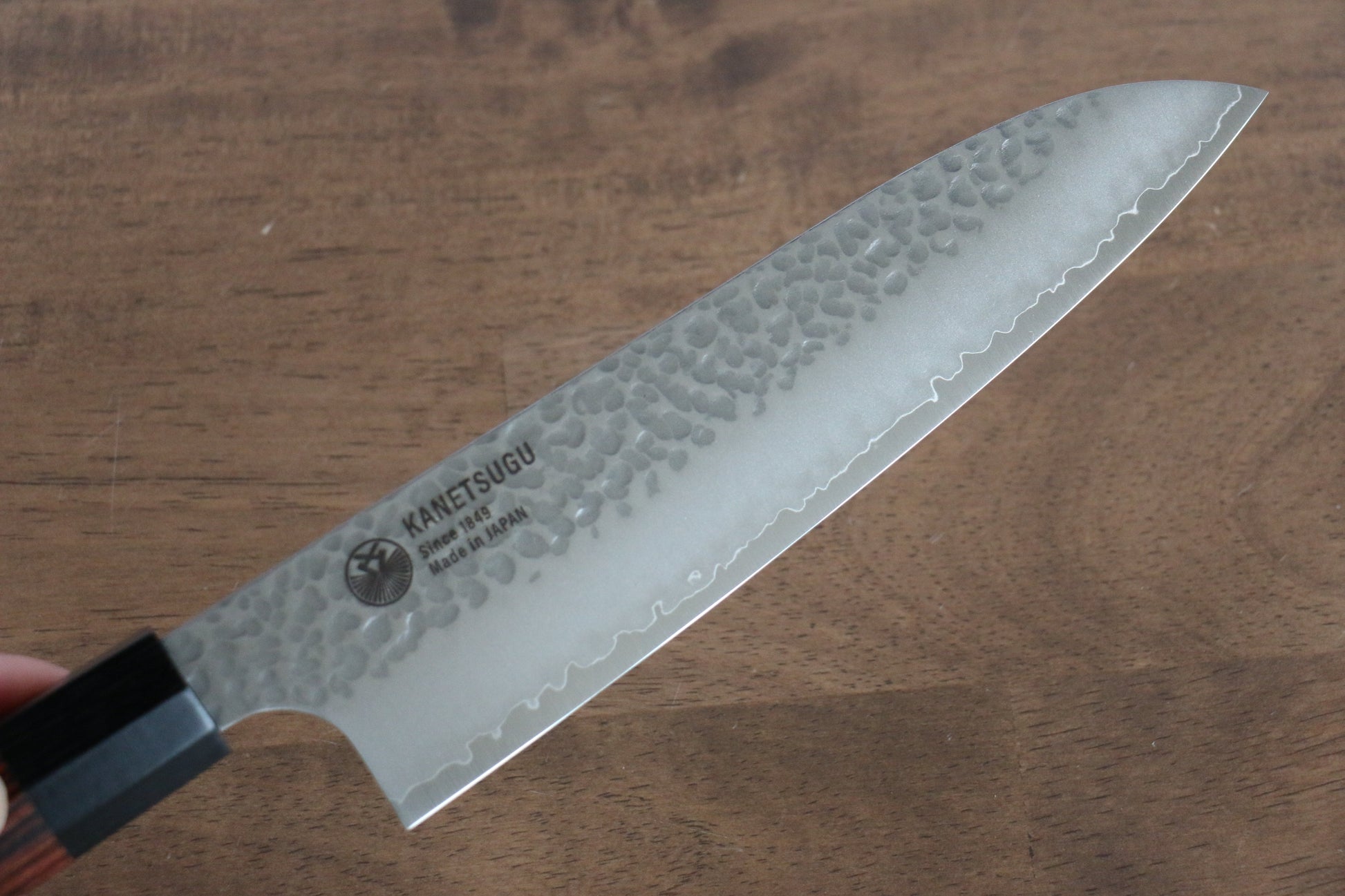 関 兼次 ヘプタゴンウッド V金10号 鎚目 三徳包丁  170mm 合板 (七角形)柄 - 清助刃物