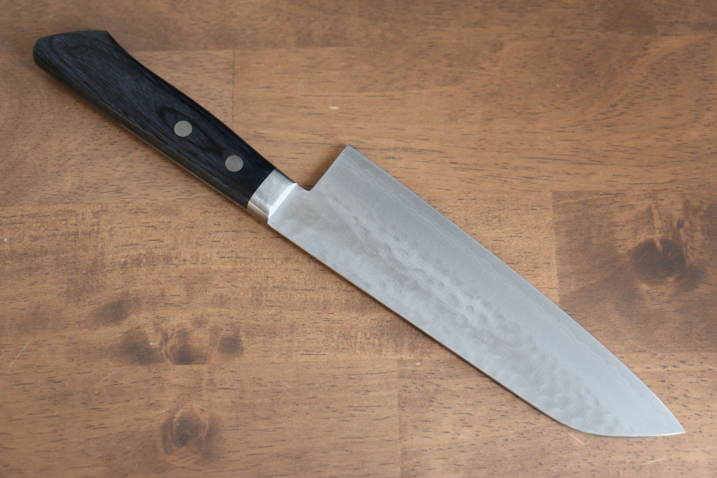 訓平 刻流(こくりゅう) V金10号 鎚目 三徳包丁 170mm 合板 (紺色)柄 - 清助刃物