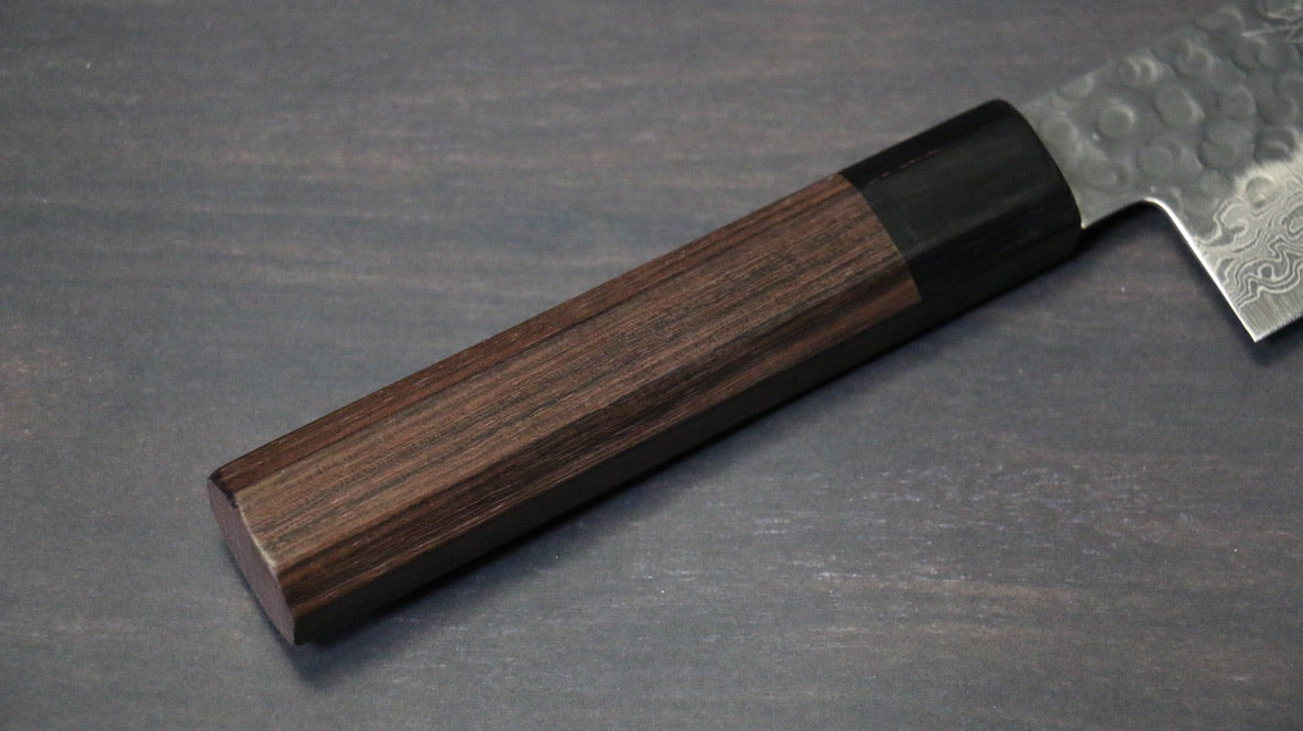 清助 AUS10 45層ダマスカス 牛刀包丁 240mm 紫檀柄 - 清助刃物