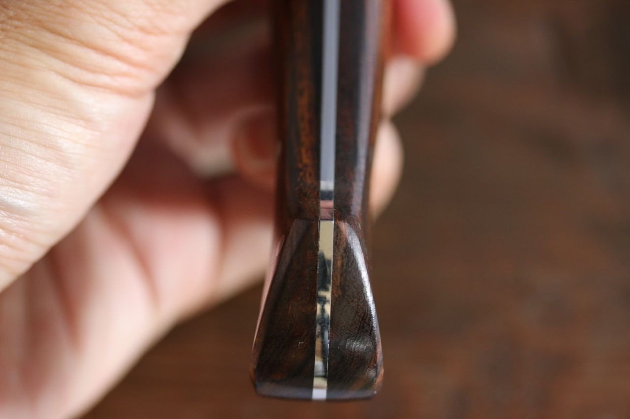 堺 孝行 V金10号 17層ダマスカス 三徳包丁 180mm デザートアイアンウッド(杉原モデル)柄 - 清助刃物