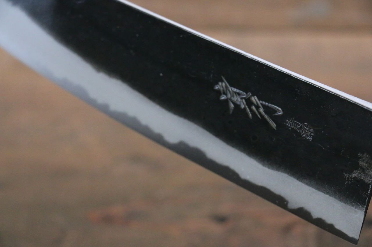 岩井 貴行 青ニ鋼 黒打 三徳包丁  165mm 紫檀柄 - 清助刃物