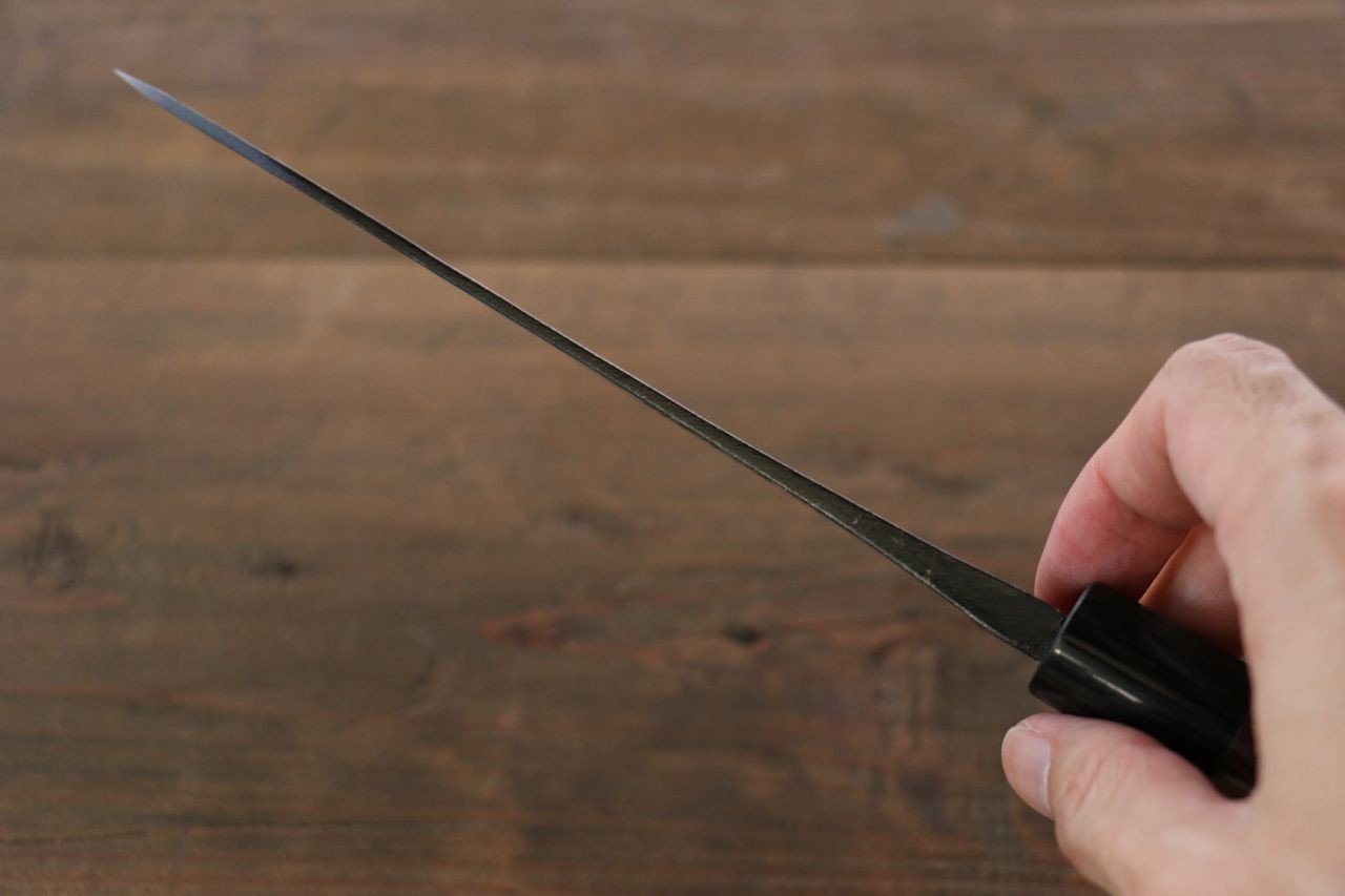 岩井 貴行 青ニ鋼 黒打 三徳包丁  165mm 紫檀柄 - 清助刃物