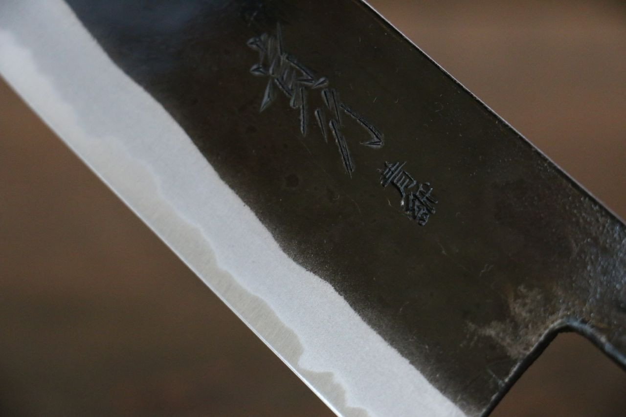 岩井 貴行 青ニ鋼 黒打 三徳包丁  165mm 紫檀柄 - 清助刃物