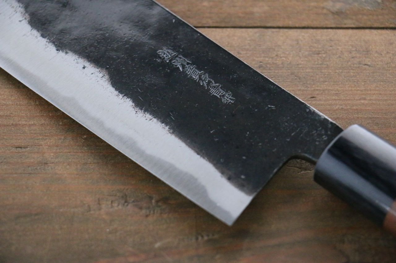 岩井 貴行 青ニ鋼 黒打 菜切包丁 165mm 紫檀柄 - 清助刃物