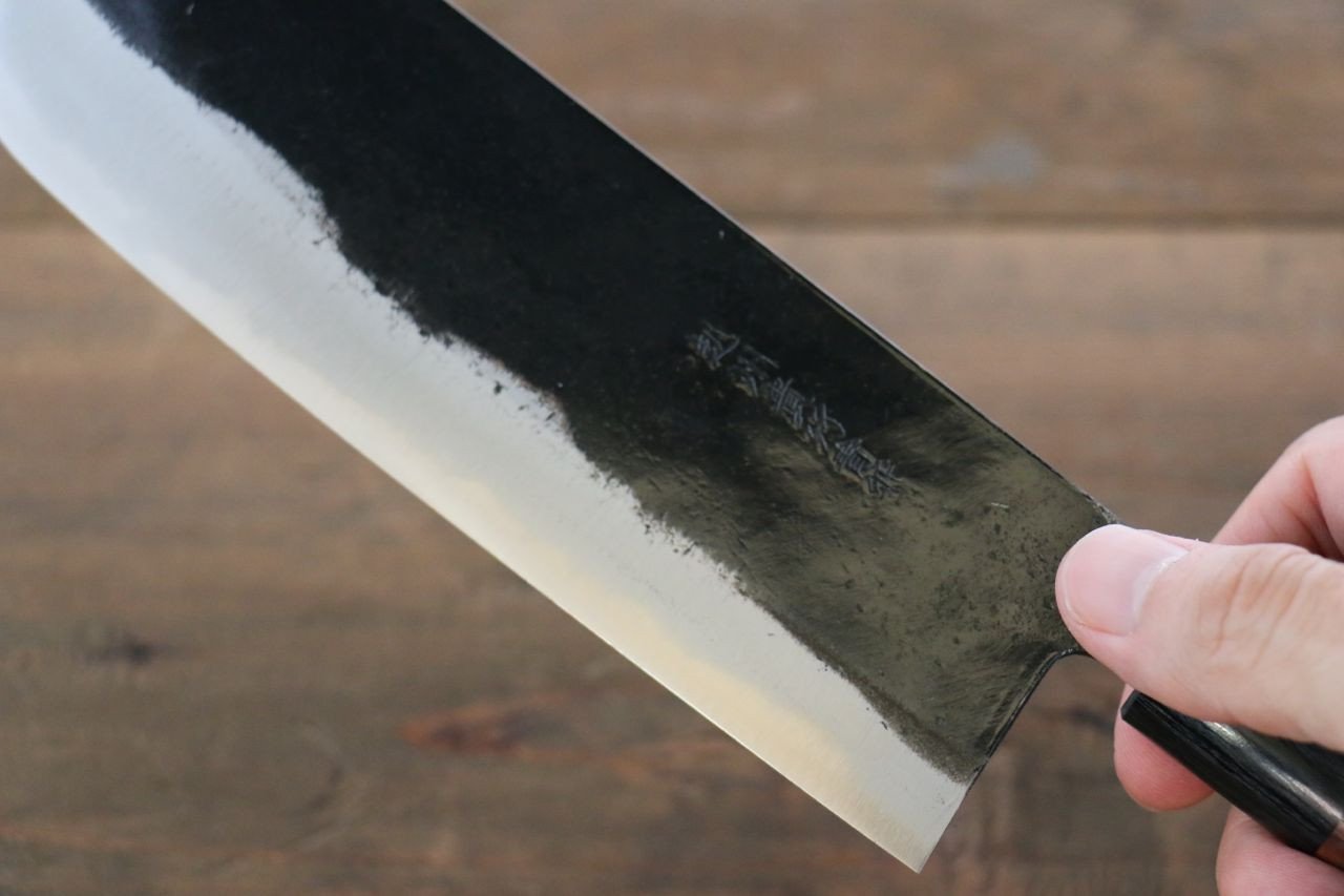 岩井 貴行 青ニ鋼 黒打 菜切包丁 165mm 紫檀柄 - 清助刃物