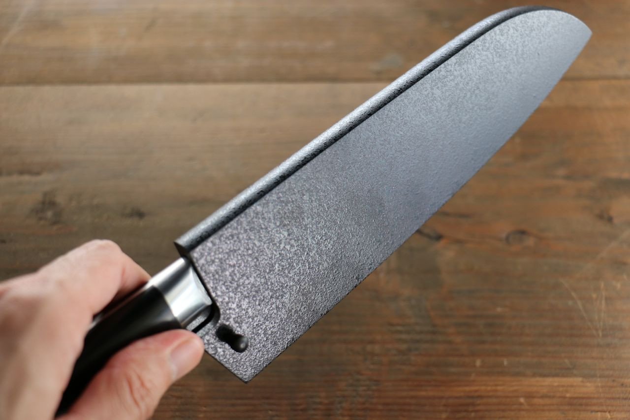 黒石目鞘 三徳用 黒合板ピン付き 180mm - 清助刃物