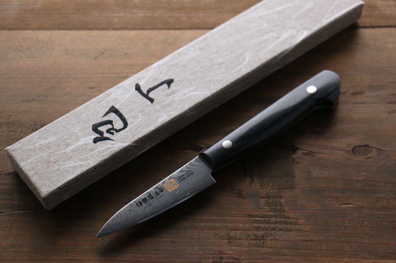 伊勢屋 V金10号 ダマスカス パーリングナイフ  76mm - 清助刃物