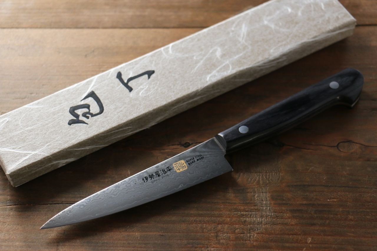 伊勢屋 V金10号 ダマスカス ペティーナイフ 120mm - 清助刃物