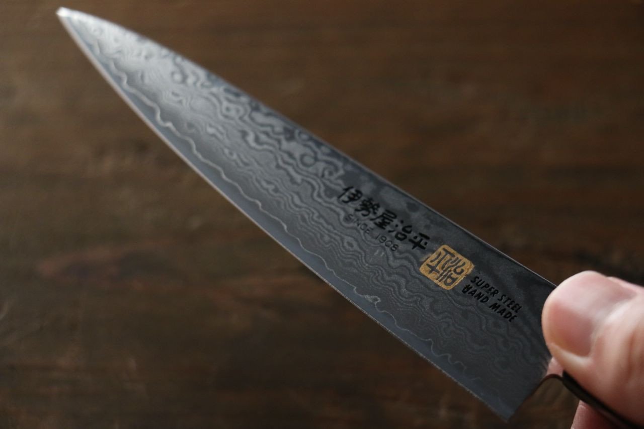 伊勢屋 V金10号 ダマスカス ペティーナイフ 120mm - 清助刃物