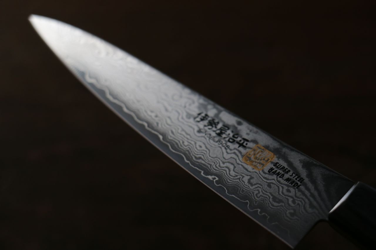 伊勢屋 V金10号 ダマスカス ペティーナイフ 120mm - 清助刃物