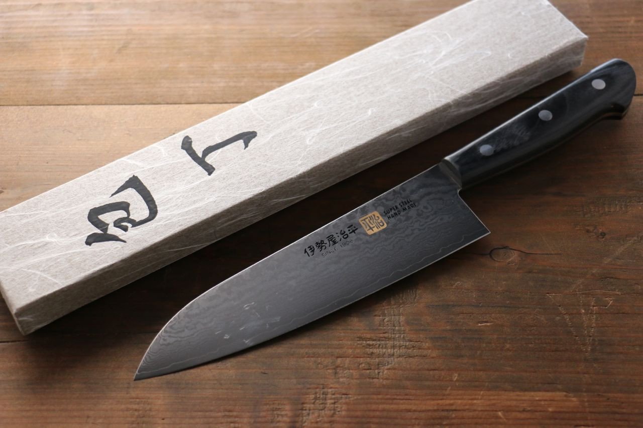 伊勢屋 V金10号 ダマスカス 三徳包丁 180mm - 清助刃物