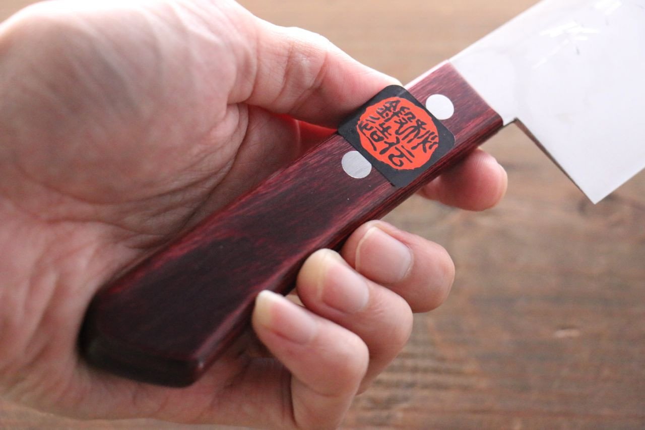 田中 誠貴 VG10 17層 ダマスカス 菜切包丁 160mm 赤合板柄 - 清助刃物