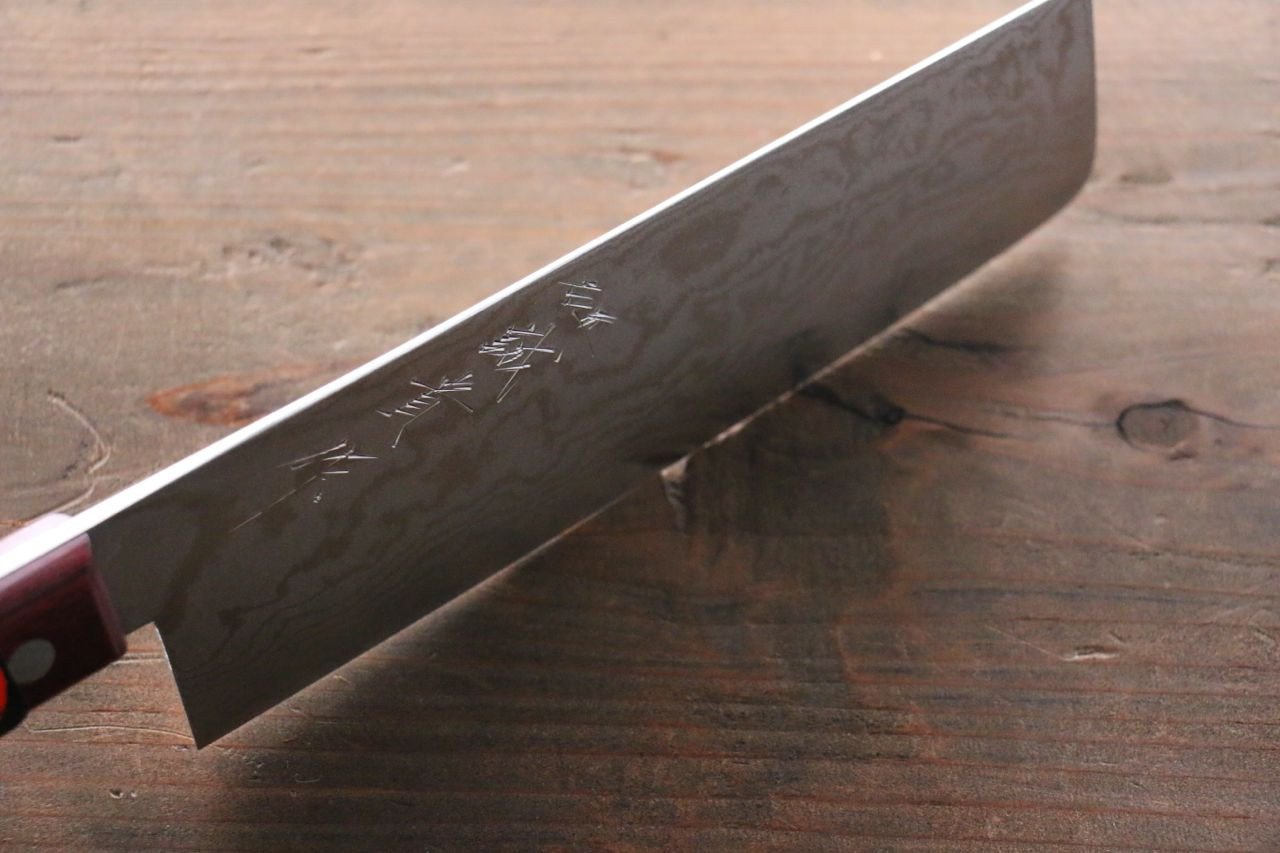田中 誠貴 VG10 17層 ダマスカス 菜切包丁 160mm 赤合板柄 - 清助刃物