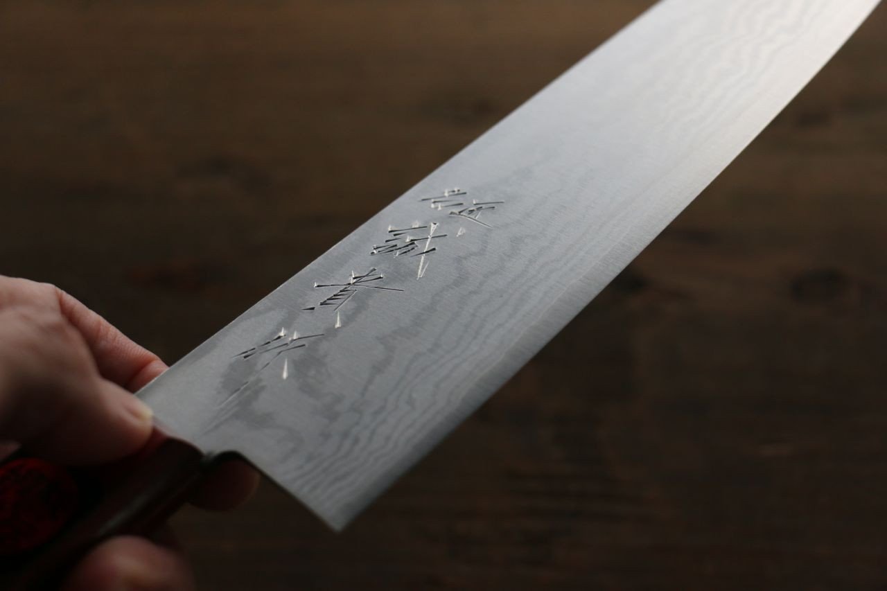 田中 誠貴 VG10 17層 ダマスカス 牛刀包丁 180mm 赤合板柄 - 清助刃物