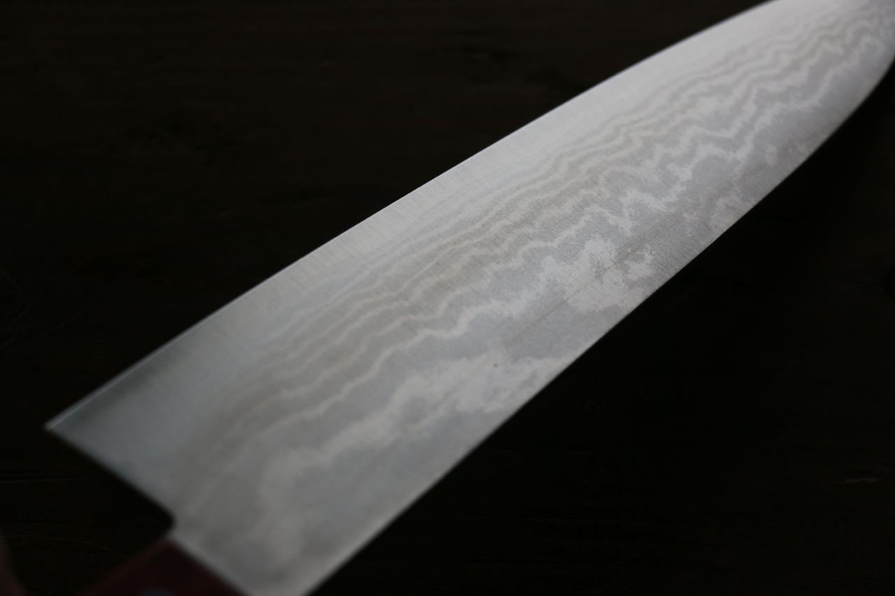 田中 誠貴 VG10 17層 ダマスカス 牛刀包丁 180mm 赤合板柄 - 清助刃物