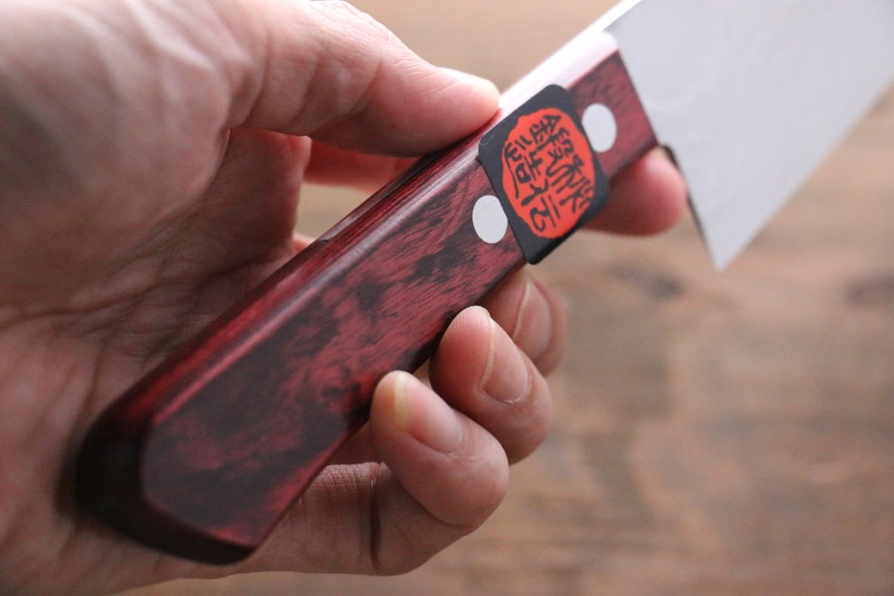 田中 誠貴 VG10 17層 ダマスカス 牛刀包丁 210mm 赤合板柄 - 清助刃物