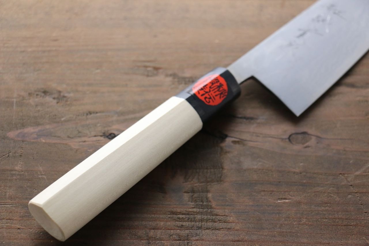 田中 誠貴 青ニ鋼 17層ダマスカスダマスカス 牛刀包丁 180mm 朴柄 - 清助刃物