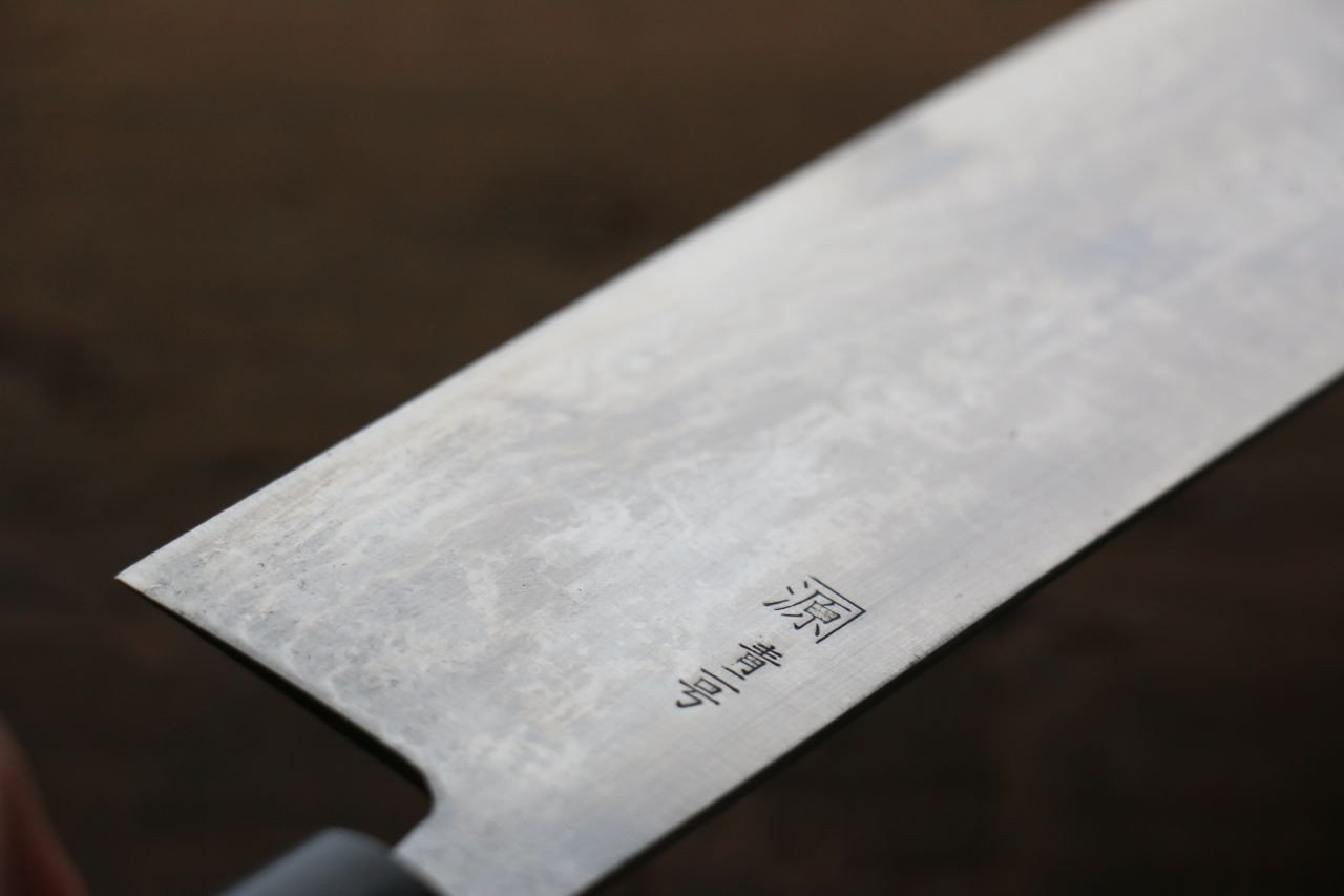 田中 誠貴 青ニ鋼 17層ダマスカスダマスカス 菜切包丁 180mm 朴柄 - 清助刃物