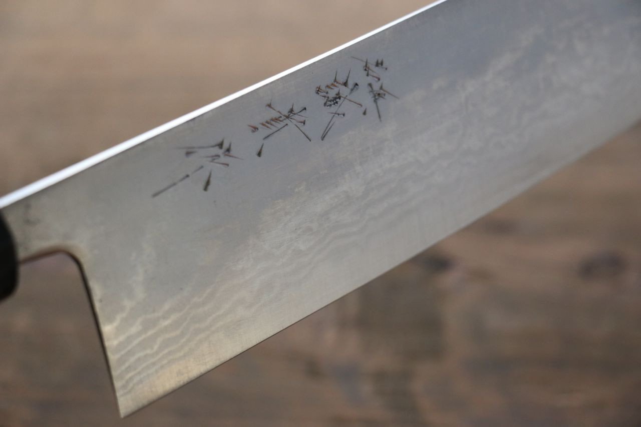 田中 誠貴 青ニ鋼 17層ダマスカスダマスカス 菜切包丁 180mm 朴柄 - 清助刃物