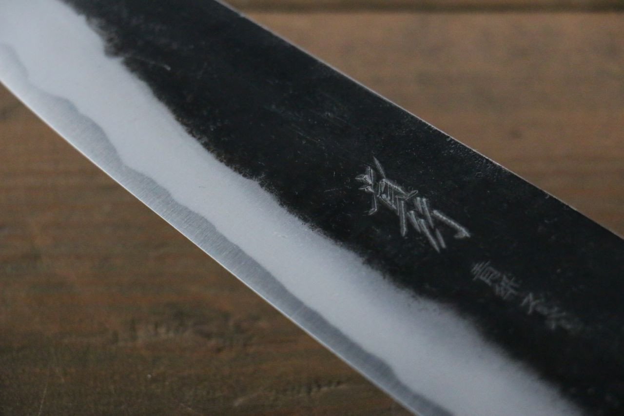 岩井 貴行 青スーパー鋼 黒打 三徳包丁 165mm 紫檀柄 - 清助刃物