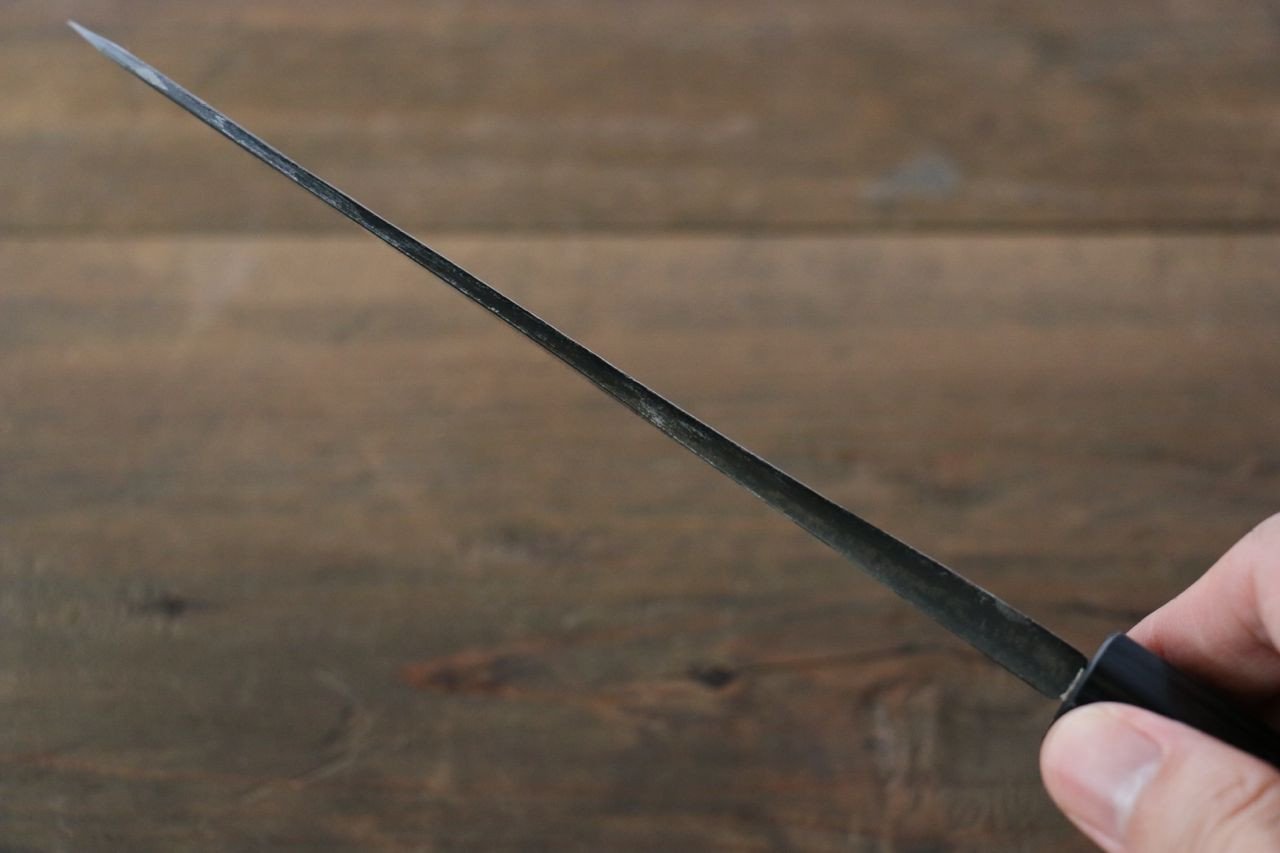 岩井 貴行 青スーパー鋼 黒打 三徳包丁 165mm 紫檀柄 - 清助刃物