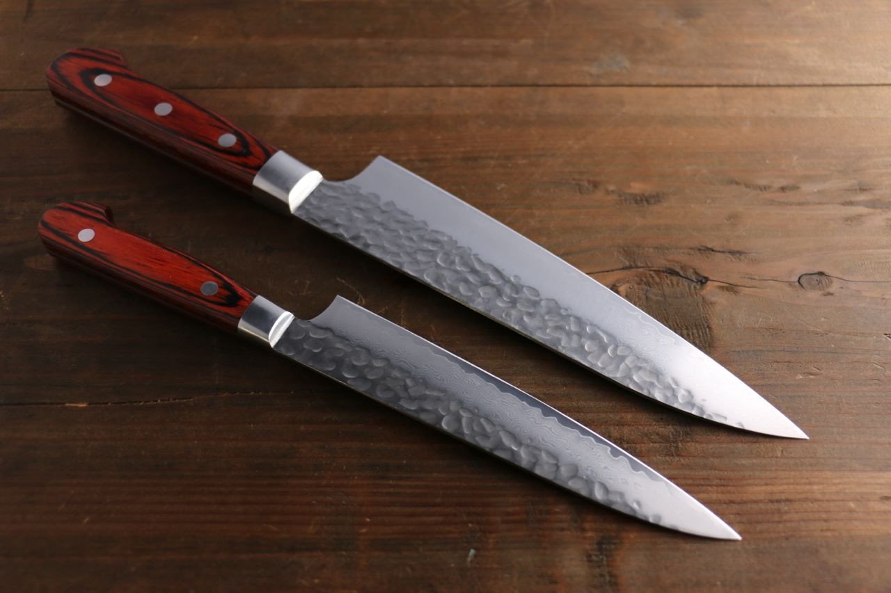 堺 孝行 33層 ダマスカス 牛刀包丁 180mm & ペティナイフ 120mm セット - 清助刃物