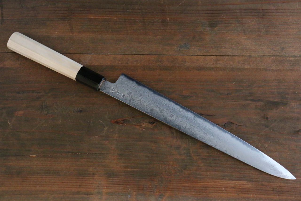 堺 孝行 銀三鋼 ダマスカス 筋引包丁 240mm - 清助刃物